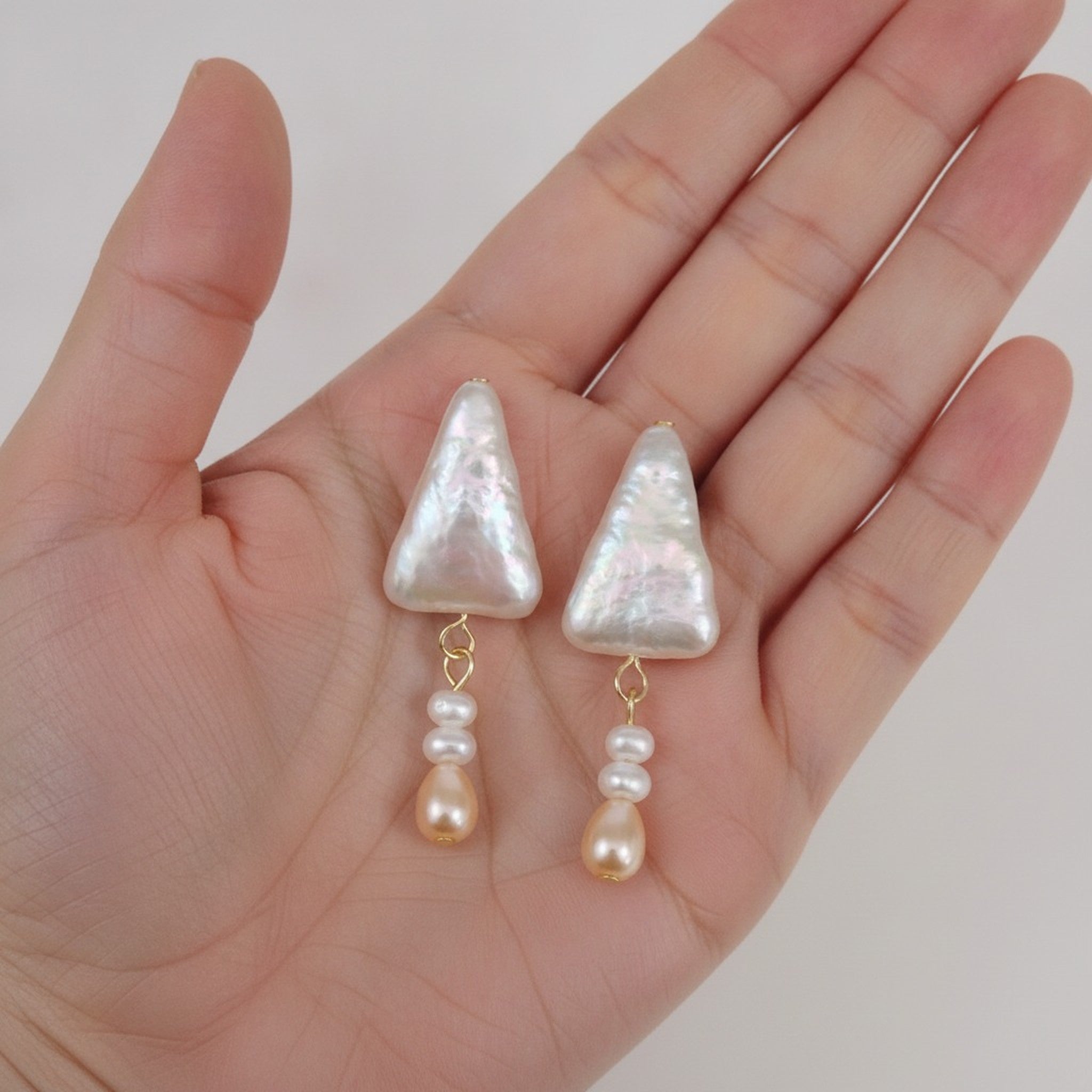 Elegant Irregular Pearl Drop Earrings – jewelry (view 3)