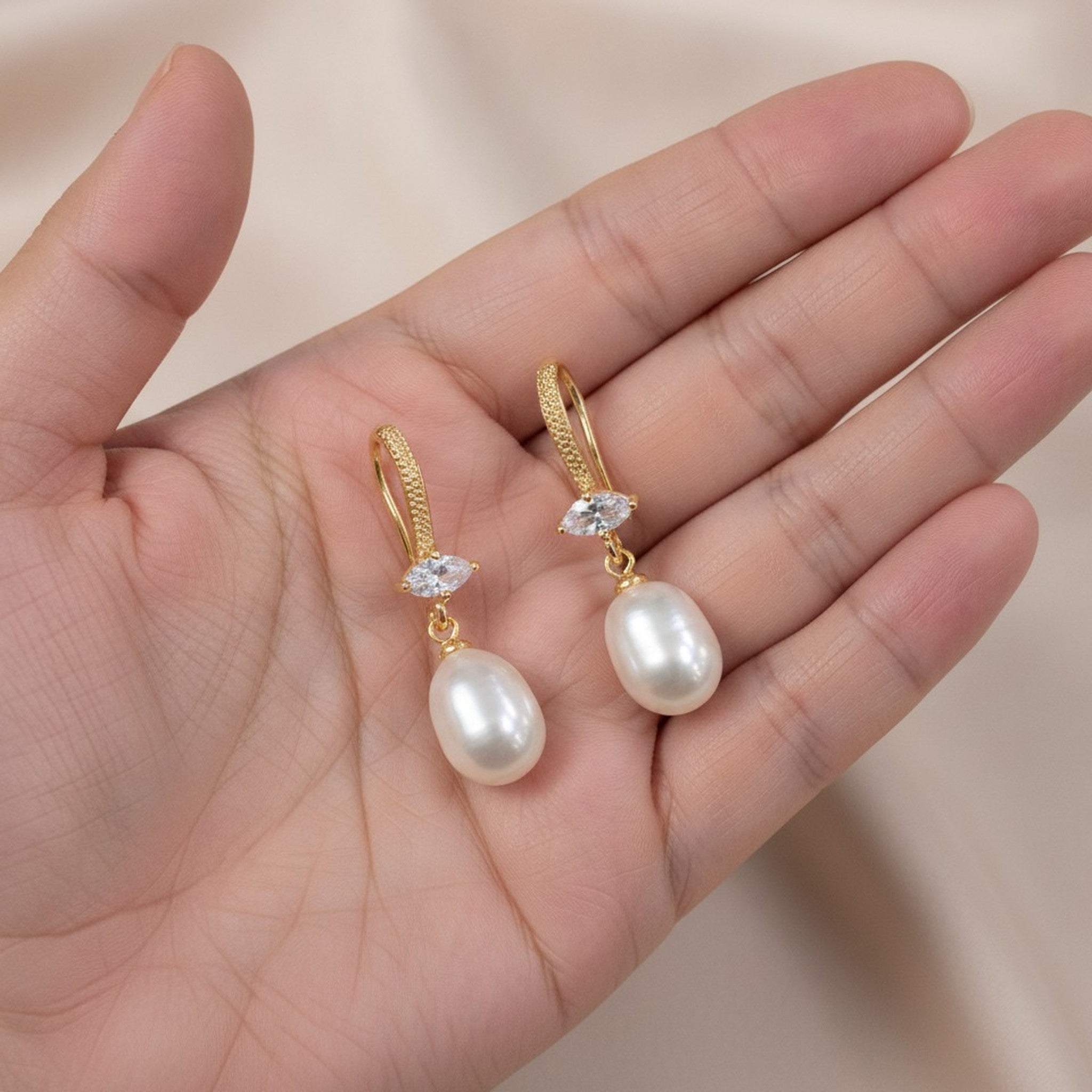 Elegant Freshwater Pearl Drop Earrings – jewelry (view 4)