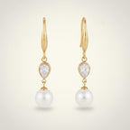 Gold Plated Pastel Gemstone Pearl Drop Earrings – jewelry (view 2)