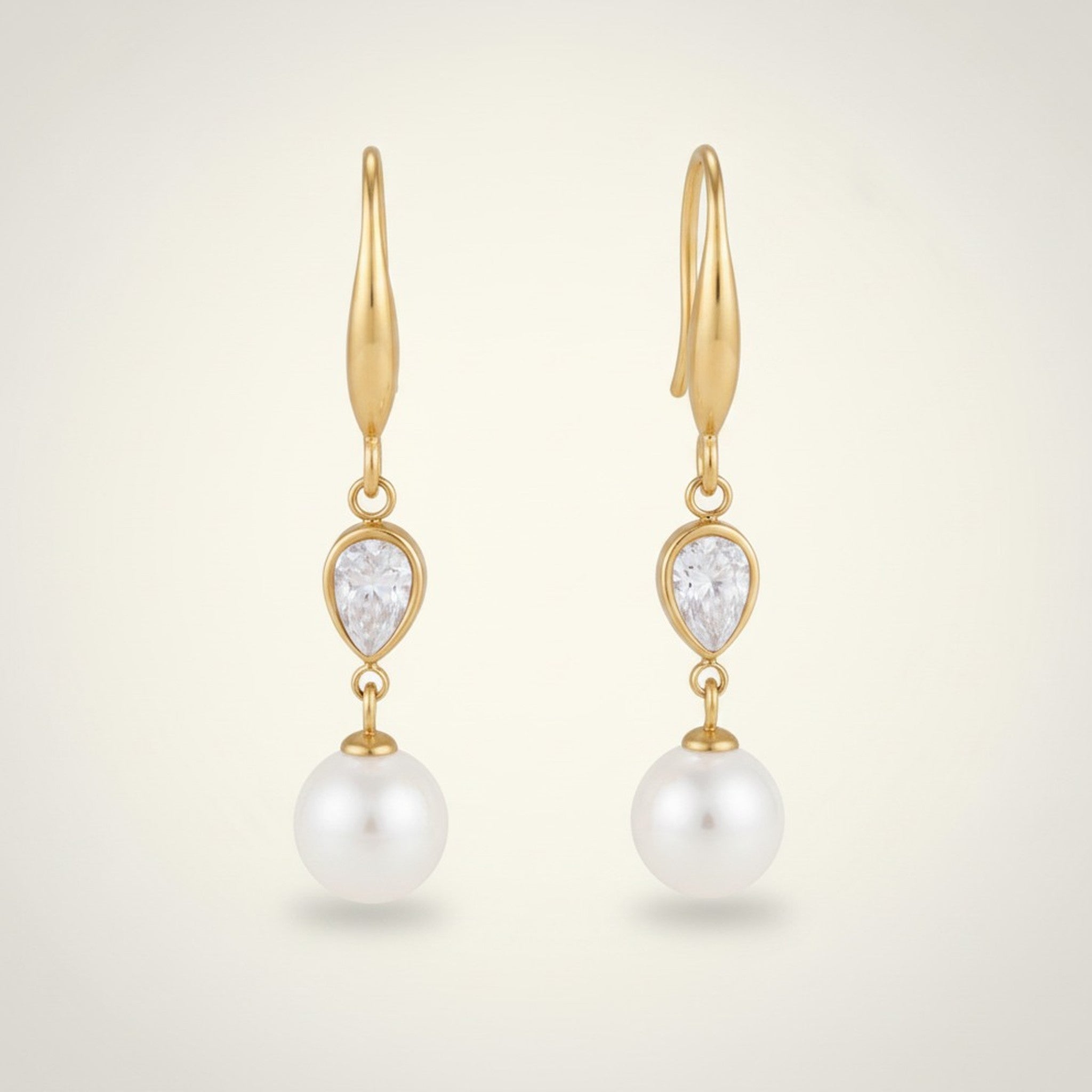 Gold Plated Pastel Gemstone Pearl Drop Earrings – jewelry (view 2)