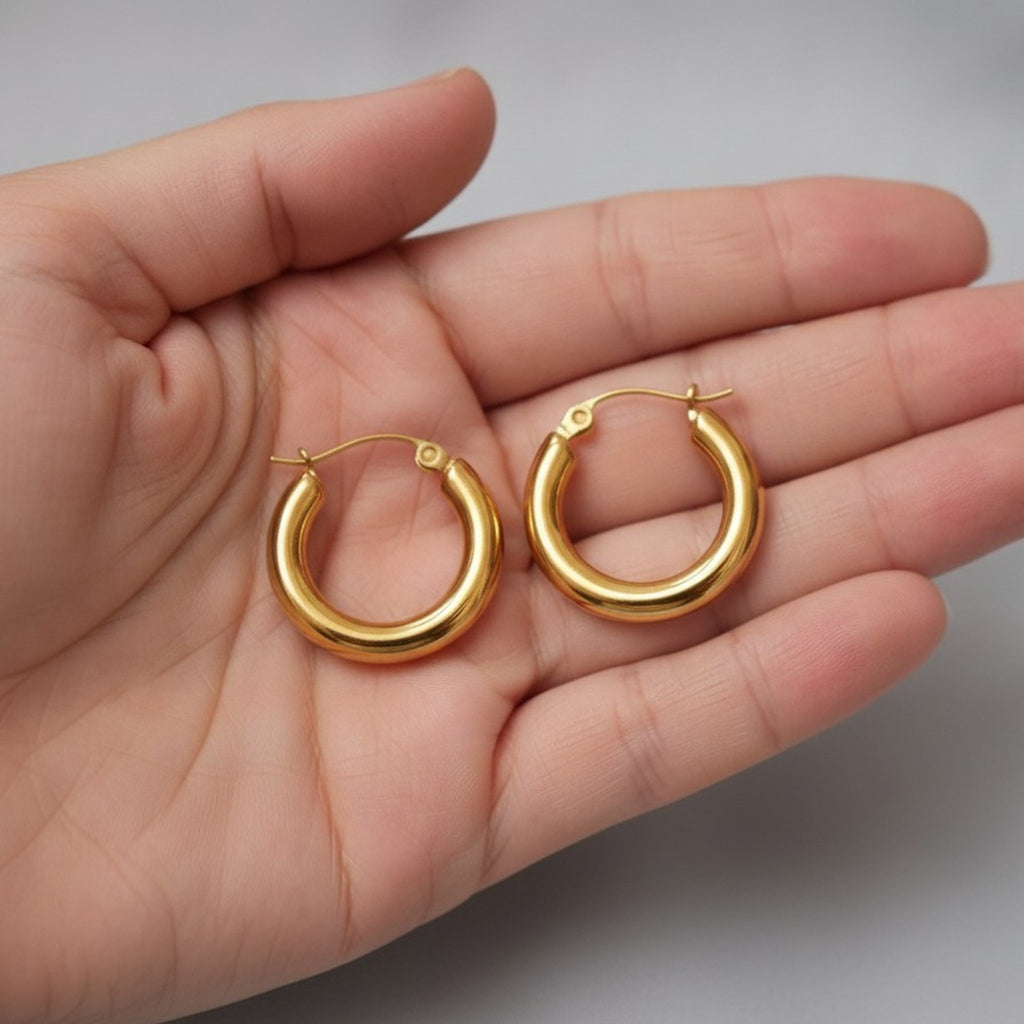 Chunky Hoop Earrings – jewelry (view 3)