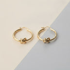 Chic Knot Design Gold Hoop Earrings – jewelry (view 1)