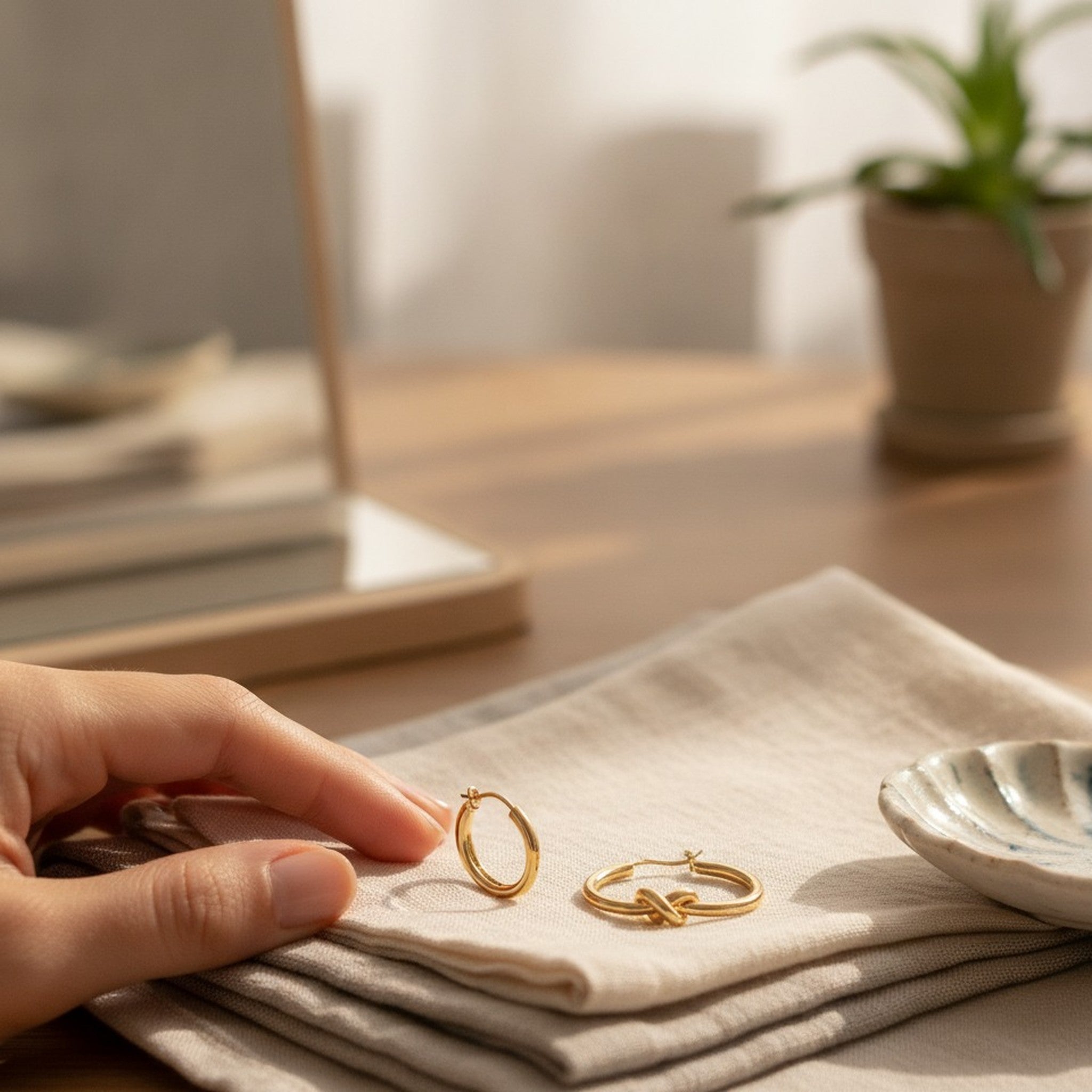 Chic Knot Design Gold Hoop Earrings – jewelry (view 2)