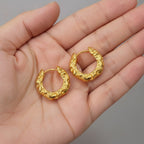 Chunky Irregular Textured Hoop Earrings – jewelry (view 3)