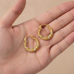 Elegant Sparkling Twisted Hoop Earrings – jewelry (view 3)