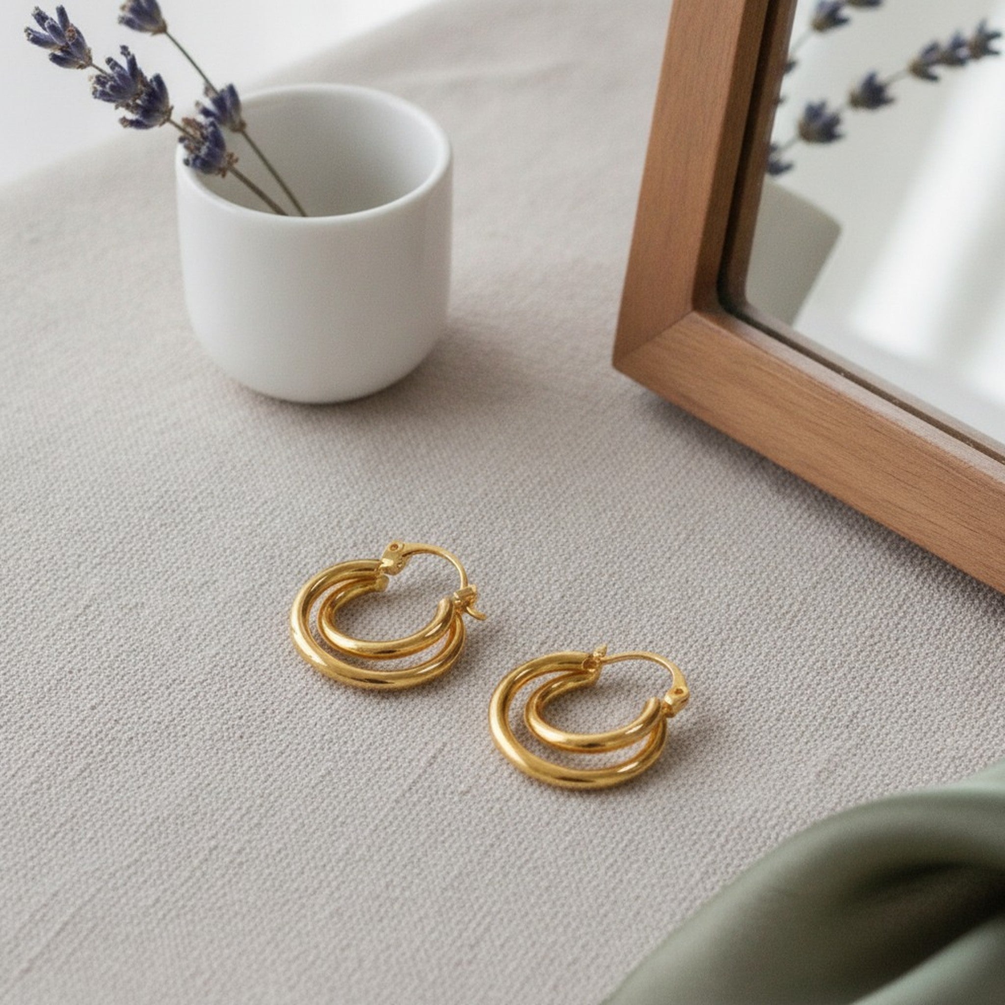 Elegant Double Layer Hoop Earrings – jewelry (view 2)