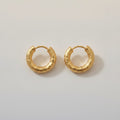 Chunky Textured Gold Hoop Earrings – jewelry (view 1)