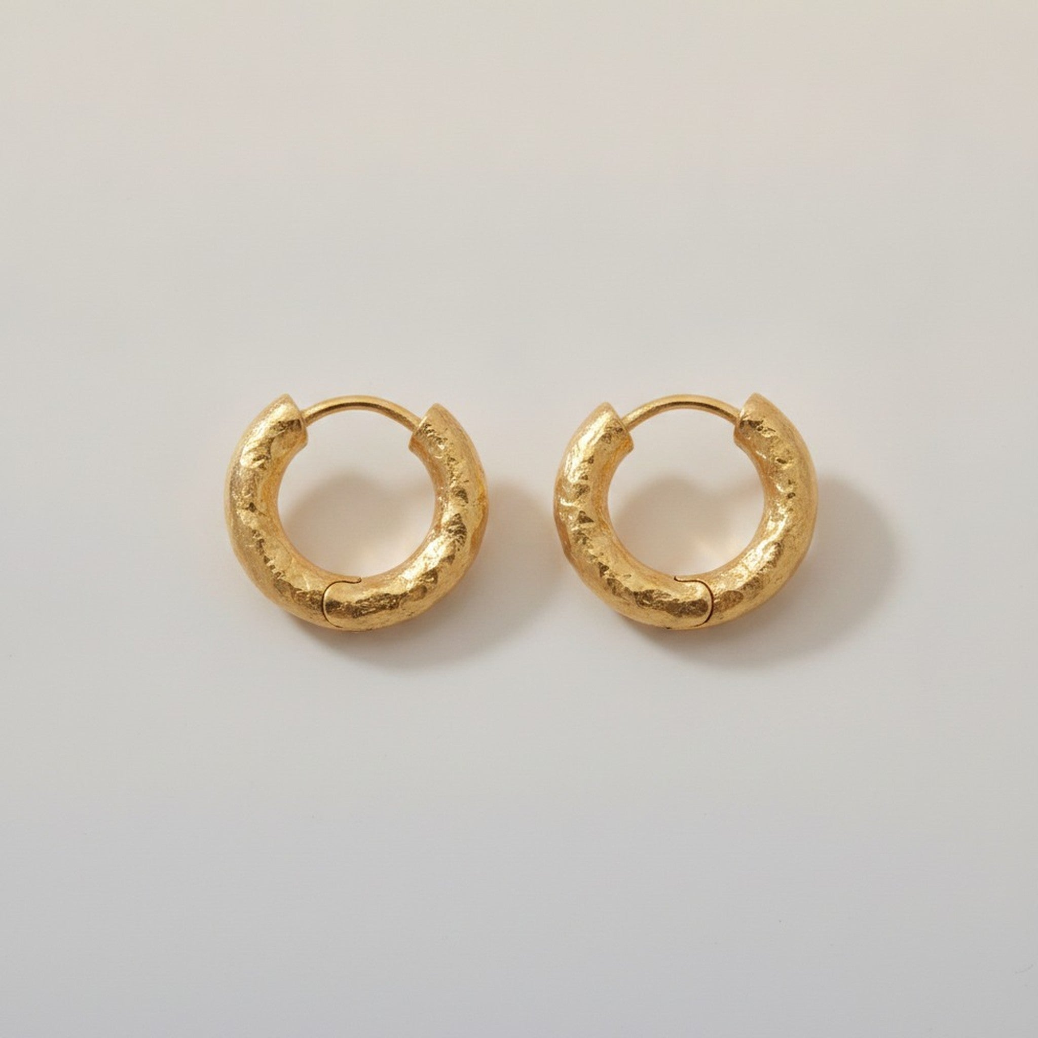 Chunky Textured Gold Hoop Earrings – jewelry (view 1)