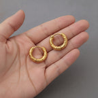 Chunky Textured Gold Hoop Earrings – jewelry (view 3)