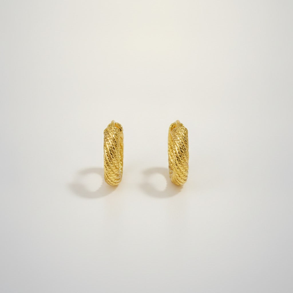 Textured Twisted Oval Hoop Earrings – jewelry (view 1)