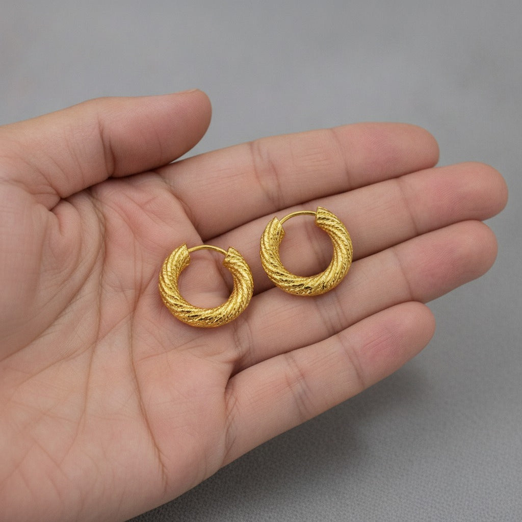 Textured Twisted Oval Hoop Earrings – jewelry (view 3)
