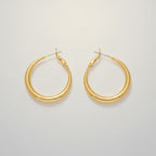 Sleek Gold Tone Hoop Earrings – jewelry (view 1)