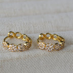 Sparkling Flower Design Hoop Earrings – jewelry (view 1)