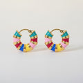 Fashion Enamel Segmented Hoop Earrings – jewelry (view 1)