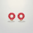 Fashion Enamel Segmented Hoop Earrings – jewelry (view 2)