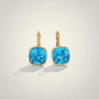 Elegant Square Crystal Dangle Leverback Earrings – jewelry (view 3)