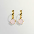 Gold Hoop Earrings With Stone Pendants – jewelry (view 1)