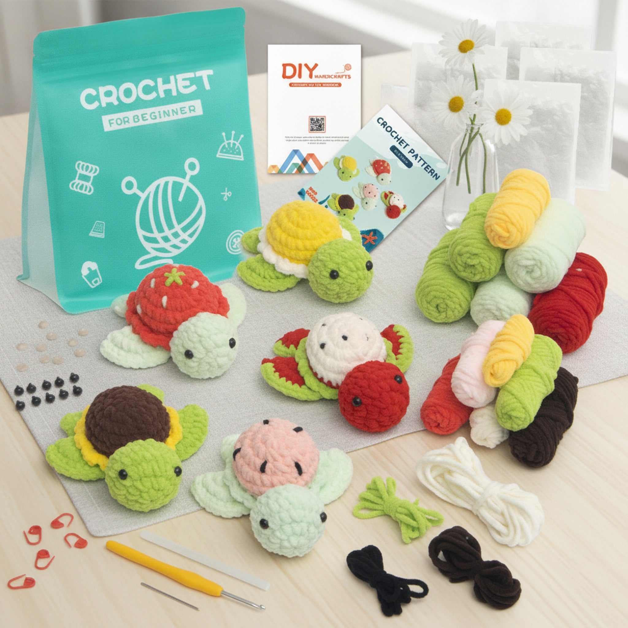 Crochet kit for DIY hand crochet - Green – novelty & toys (view 2)