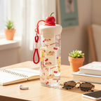 Cute Dog Bear Themed Water Bottle - Red Float Ball Tea Strainer with Rope – novelty & toys (view 2)