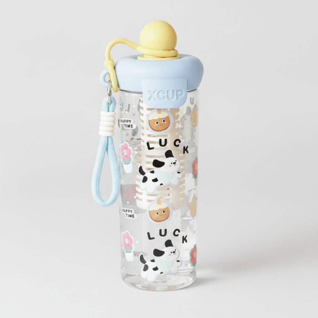 Cute Dog Bear Themed Water Bottle - Floating Ball - Tea Strainer + Rope