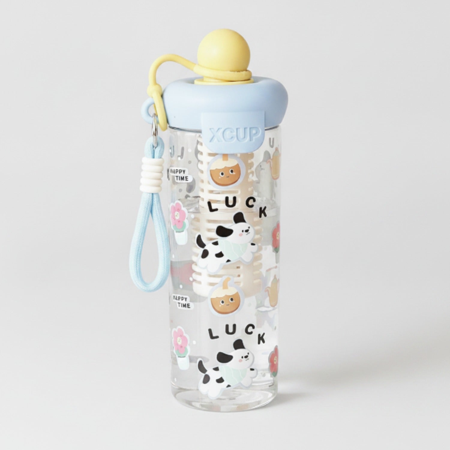 Cute Dog Bear Themed Water Bottle - Floating Ball - Tea Strainer + Rope