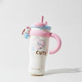 Bunny "Cute" Kids Straw Tumbler - Pink 1250ML Ceramic Coated Tumbler – novelty & toys (view 1)