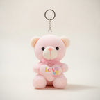 Cute Plush Teddy Bear Heart Keyring Charm – novelty & toys (view 1)