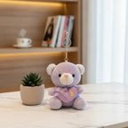 Cute Plush Teddy Bear Heart Keyring Charm – novelty & toys (view 3)