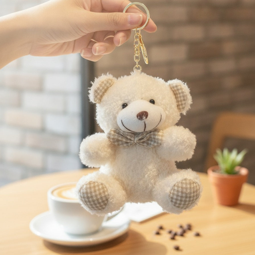 Adorable Soft Plush Bear Toy Keyring Charm – novelty & toys (view 3)