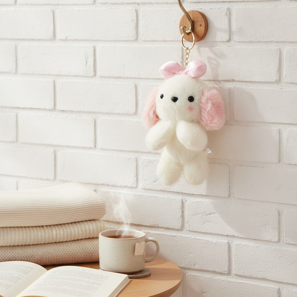 Adorable Fluffy Animal Plush Keychain – novelty & toys (view 3)