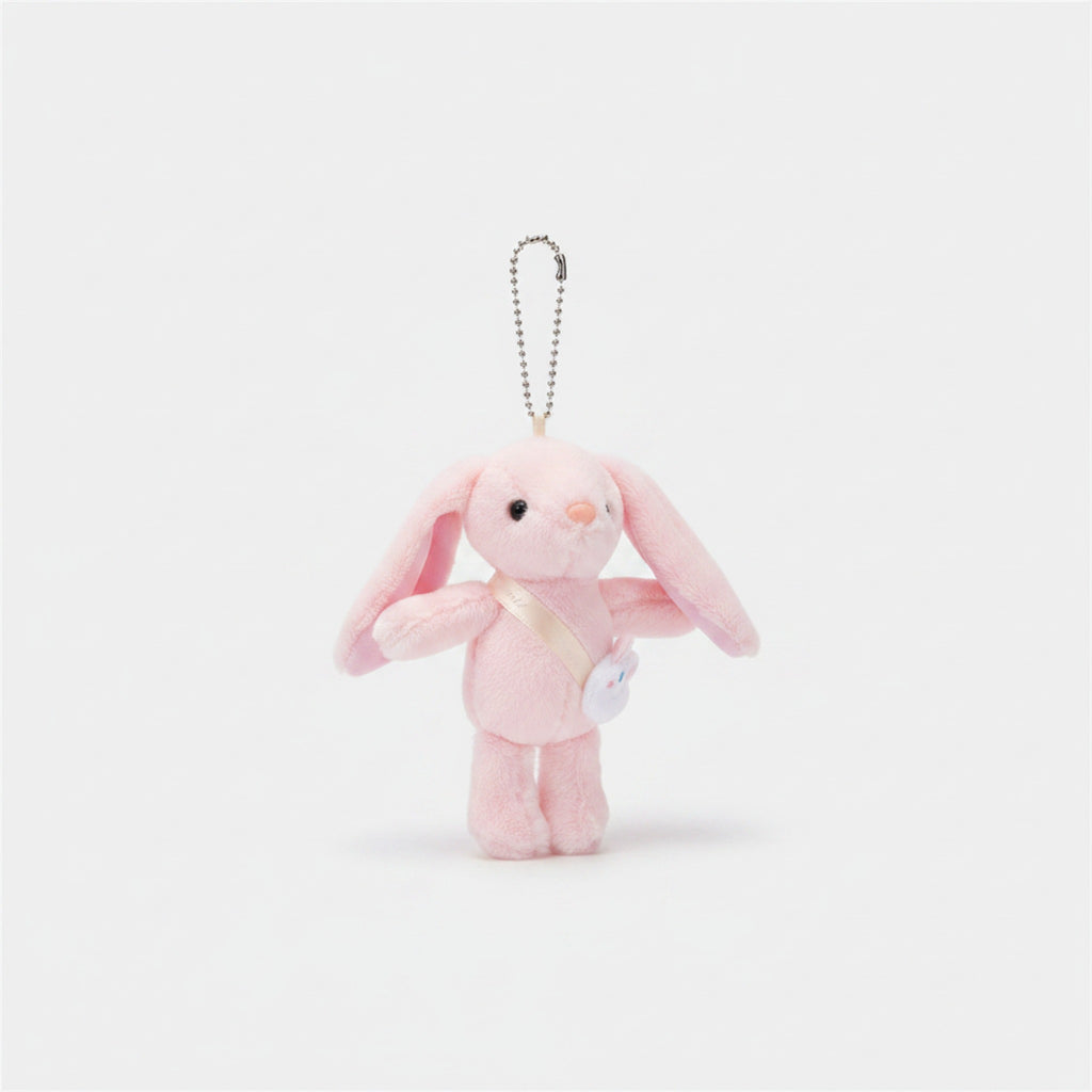Fluffy Bunny Plush Keychain Bag Charm - Pink – novelty & toys (view 1)