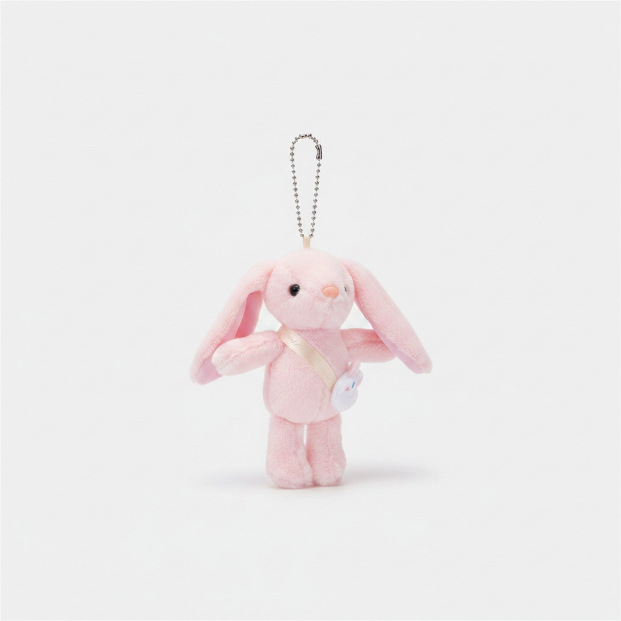 Fluffy Bunny Plush Keychain Bag Charm - Pink – novelty & toys (view 1)