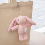 Fluffy Bunny Plush Keychain Bag Charm - Pink – novelty & toys (view 3)