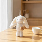 Fluffy Bunny Plush Keychain Bag Charm - White – novelty & toys (view 2)