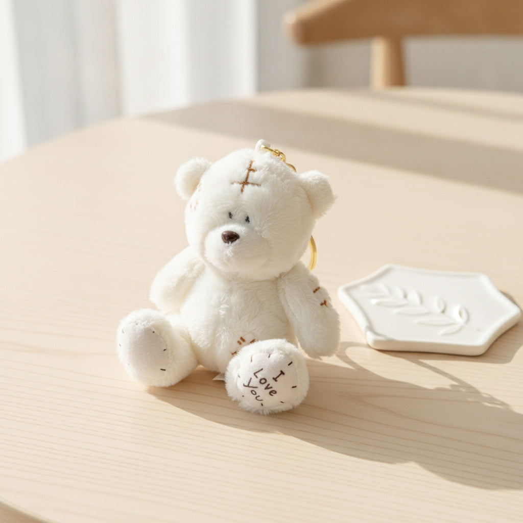 Patch Teddy Bear Plush Doll - White – novelty & toys (view 2)