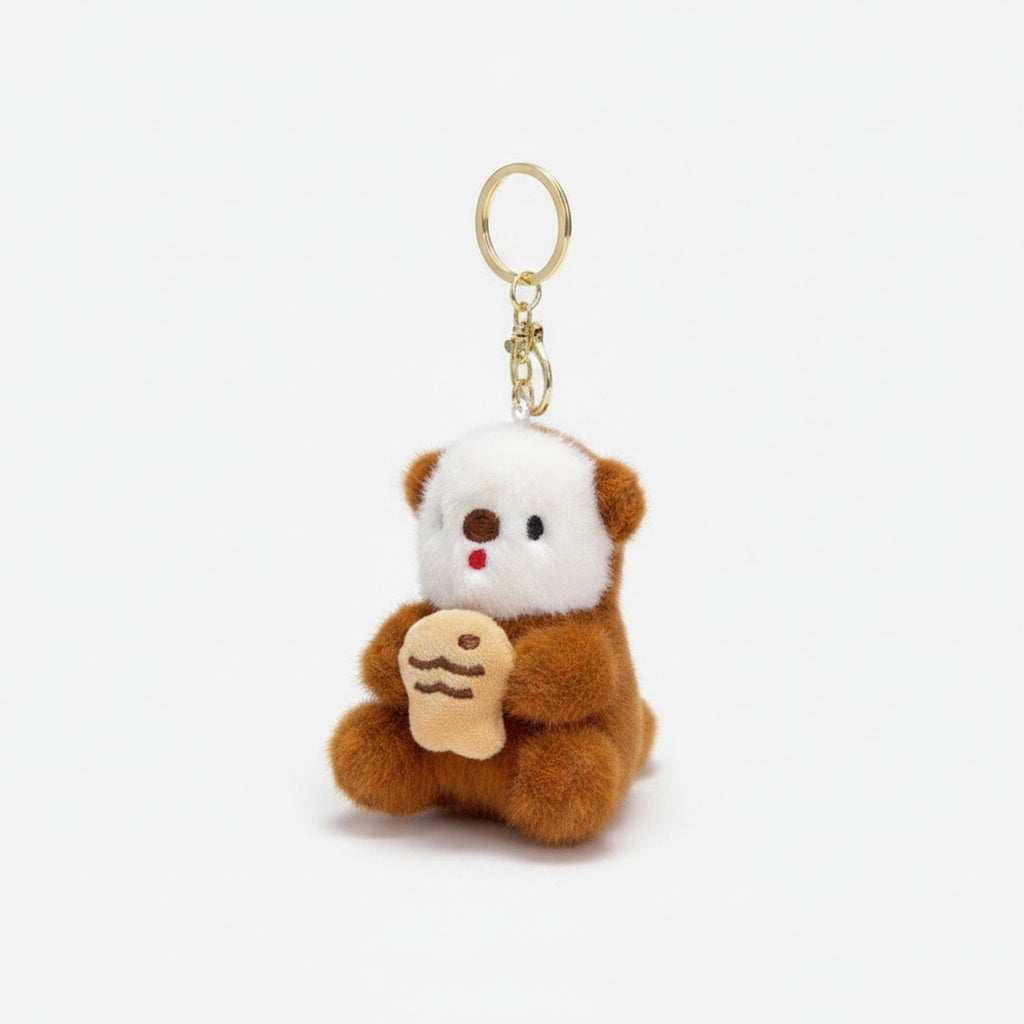 Cute Otter Plush Keychain Bag Charm - Darkbrown – novelty & toys (view 1)