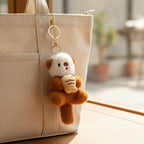 Cute Otter Plush Keychain Bag Charm - Darkbrown – novelty & toys (view 3)