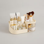 Rotating Cosmetic Organizer With Mirror And Brush Holder - Creamy Large - No Mirror – bags & wallets (view 1)