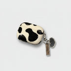 Cow Print AirPods Case With Charm Keychain