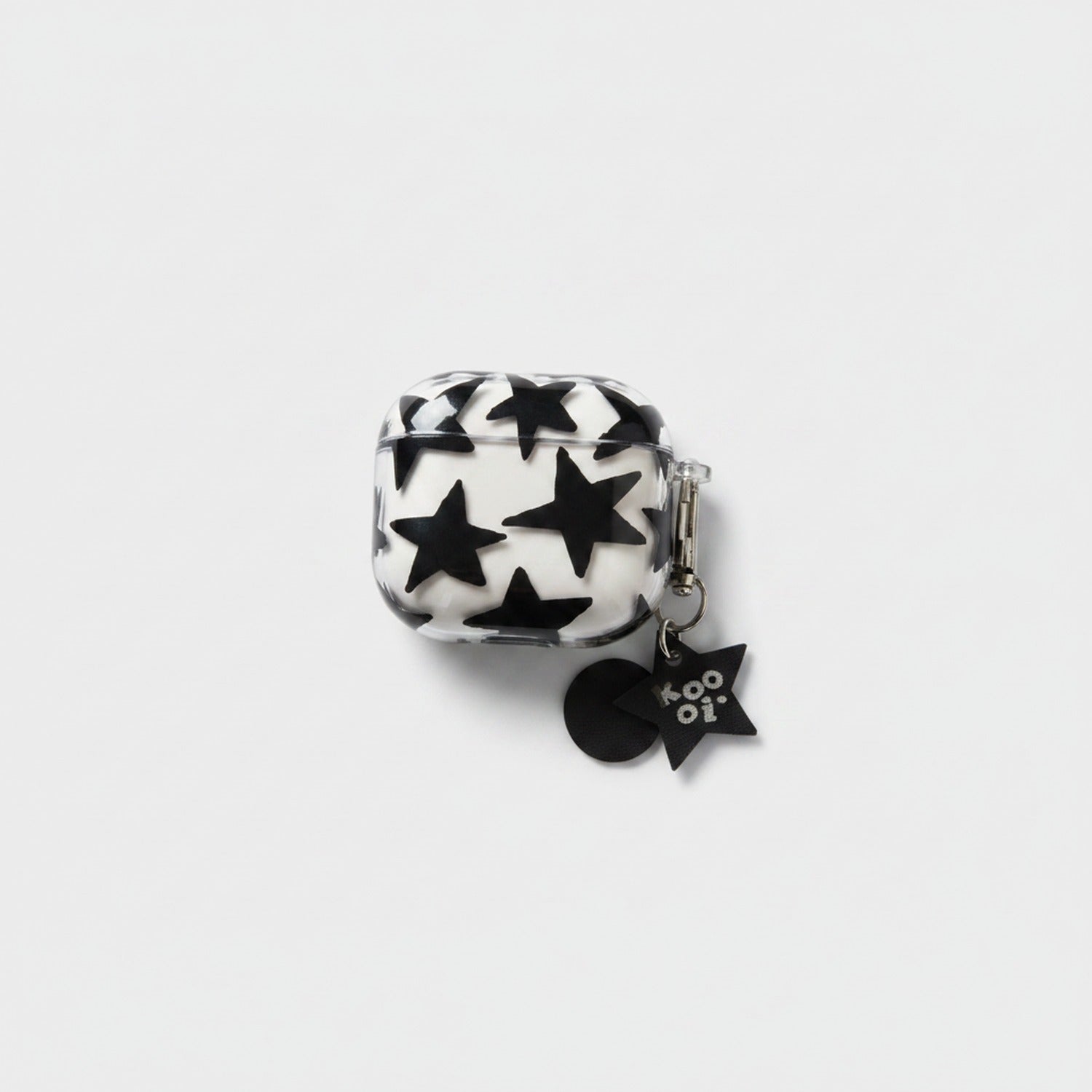 Black Star Print AirPods Case With Charm
