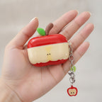 Cute Red Bitten Apple AirPods Case with Charm