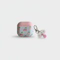Cherry Striped AirPods Case with Charm Keychain
