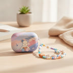 Blue Violent Bear AirPods Case and Ice Cream Lanyard