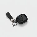 Black Leather AirPods Case With Keychain Strap