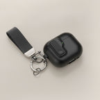 Black Auto Pop-Up Safety Lock AirPods Case with Gray Strap