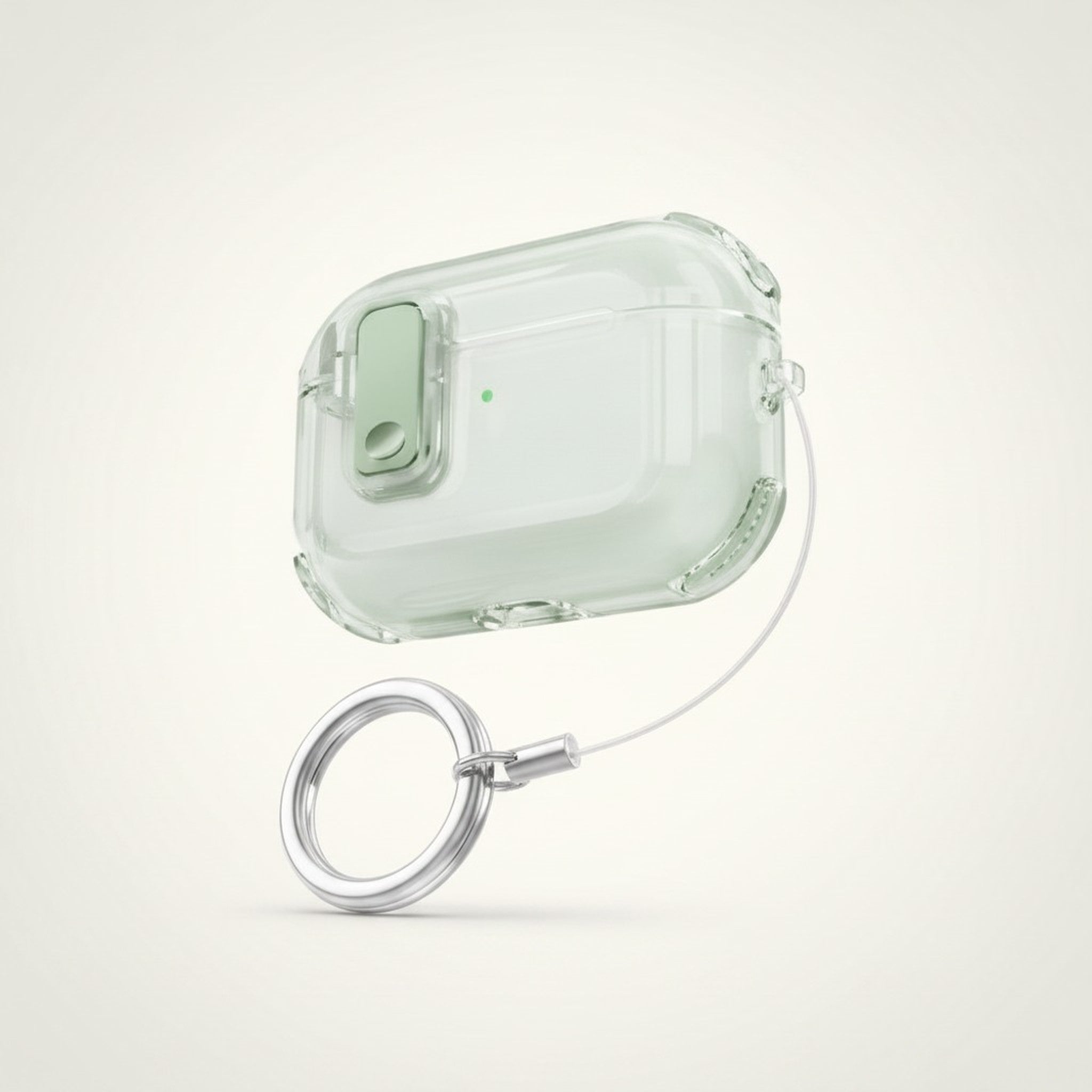 Green Magnetic Clear AirPods Protective Case with Ring