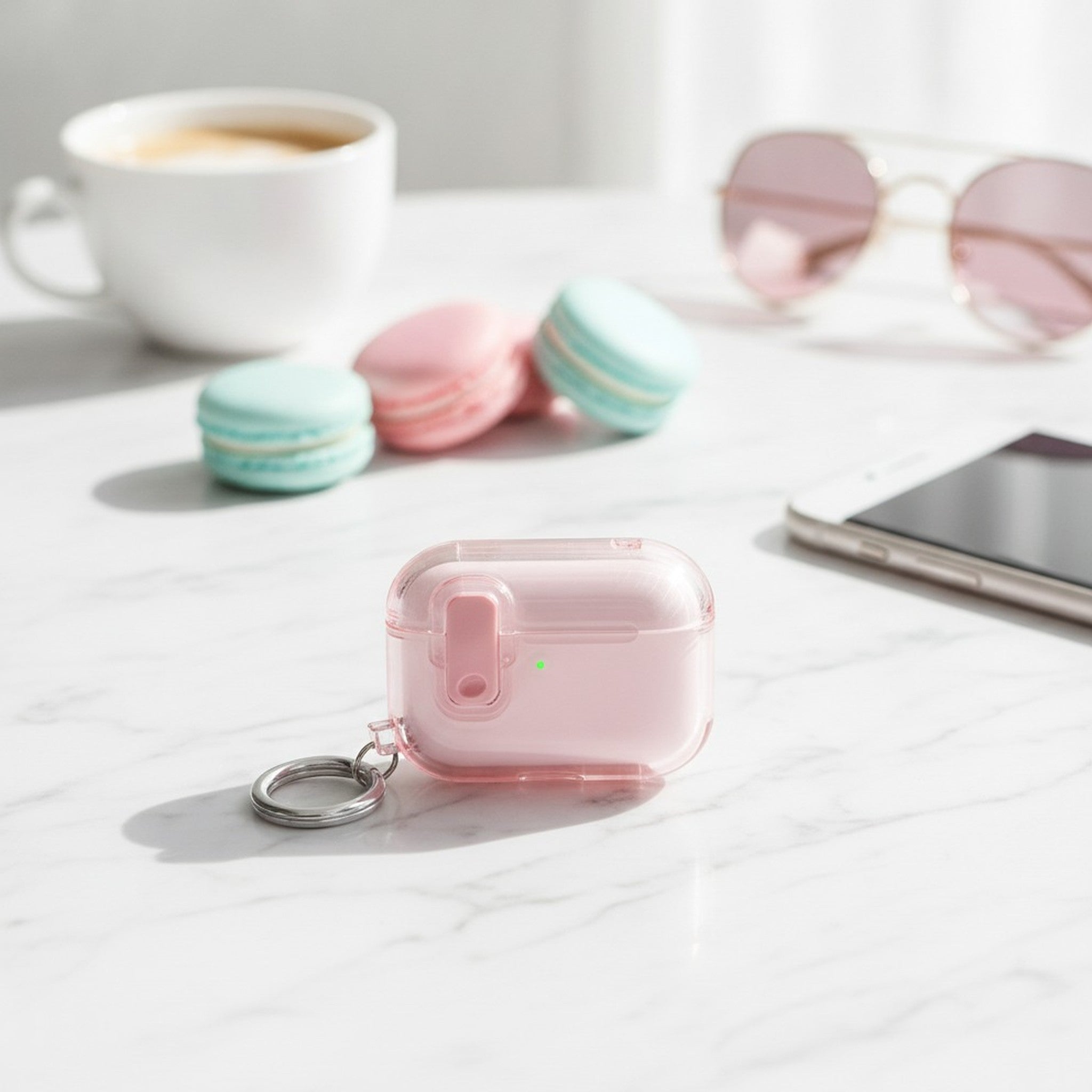 Pink Magnetic Clear AirPods Protective Case