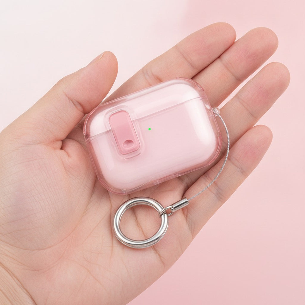 Pink Magnetic Clear AirPods Protective Case