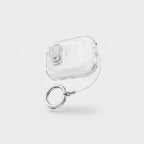 Clear AirPods Case With Silver Keychain Ring