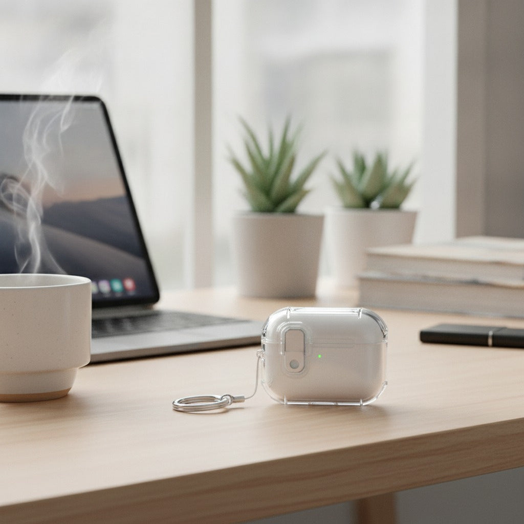 Transparent Anti-Drop Magnetic AirPods Case with Ring